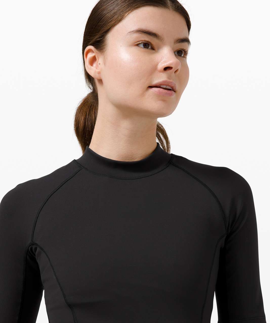 Lululemon Everlux and Mesh Cropped Short Sleeve - Black - lulu