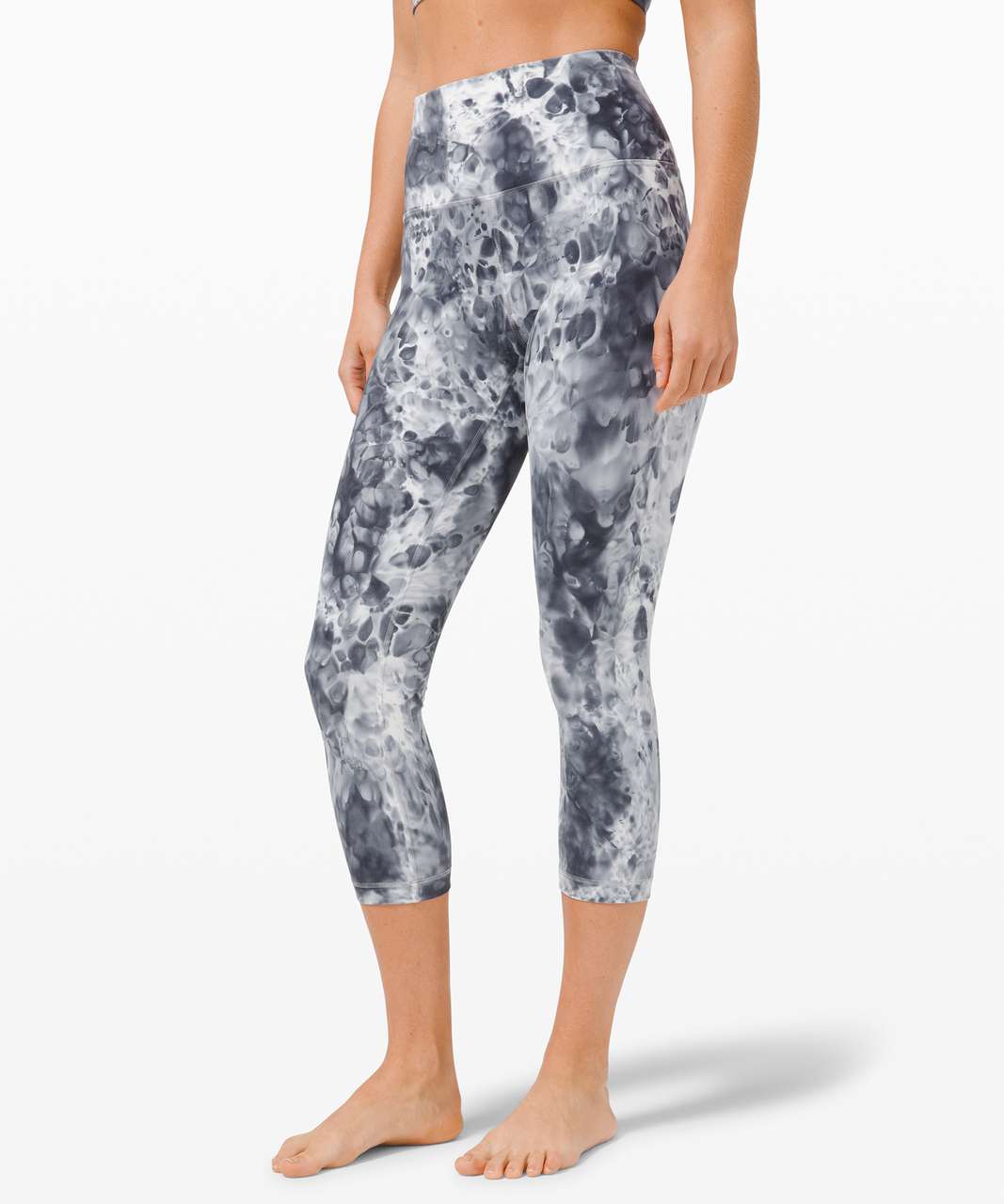 Lululemon Wunder Under Marble Dye High Rise Crop 21 - Marble Dye Classic  Navy - lulu fanatics