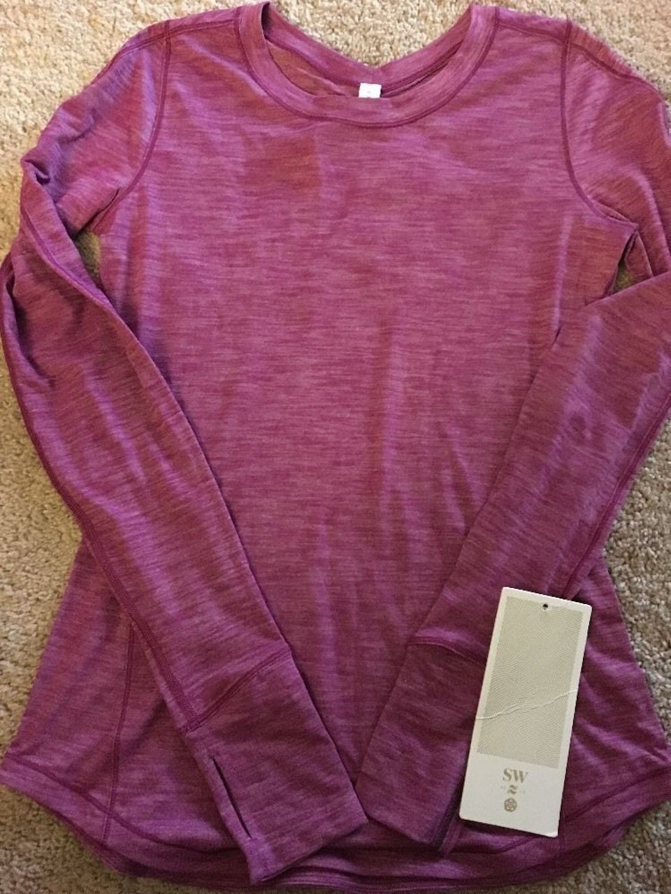 Lululemon 5 Mile Long Sleeve - 2016 Seawheeze - Heathered Regal Plum