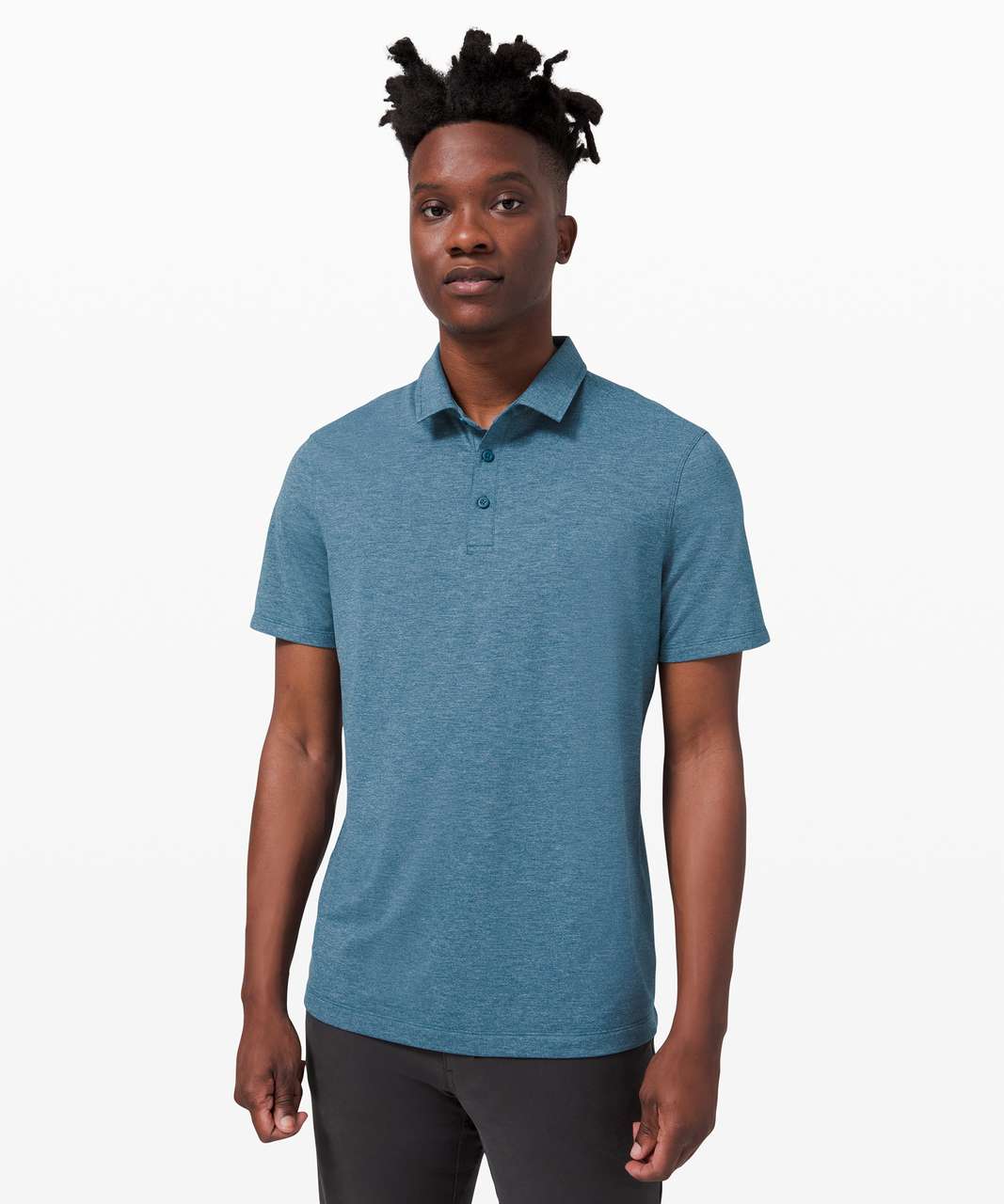 Lululemon Evolution Short Sleeve Polo - Heathered Blue Borealis