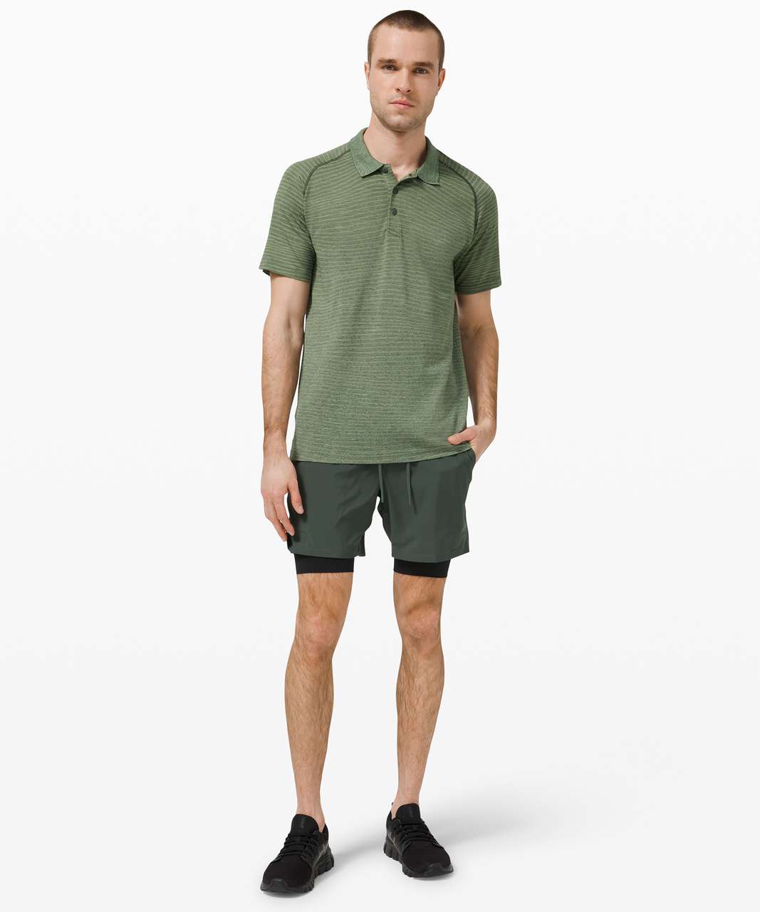 Lululemon Evolution Short Sleeve Polo Shirt - Smoked Spruce - lulu fanatics