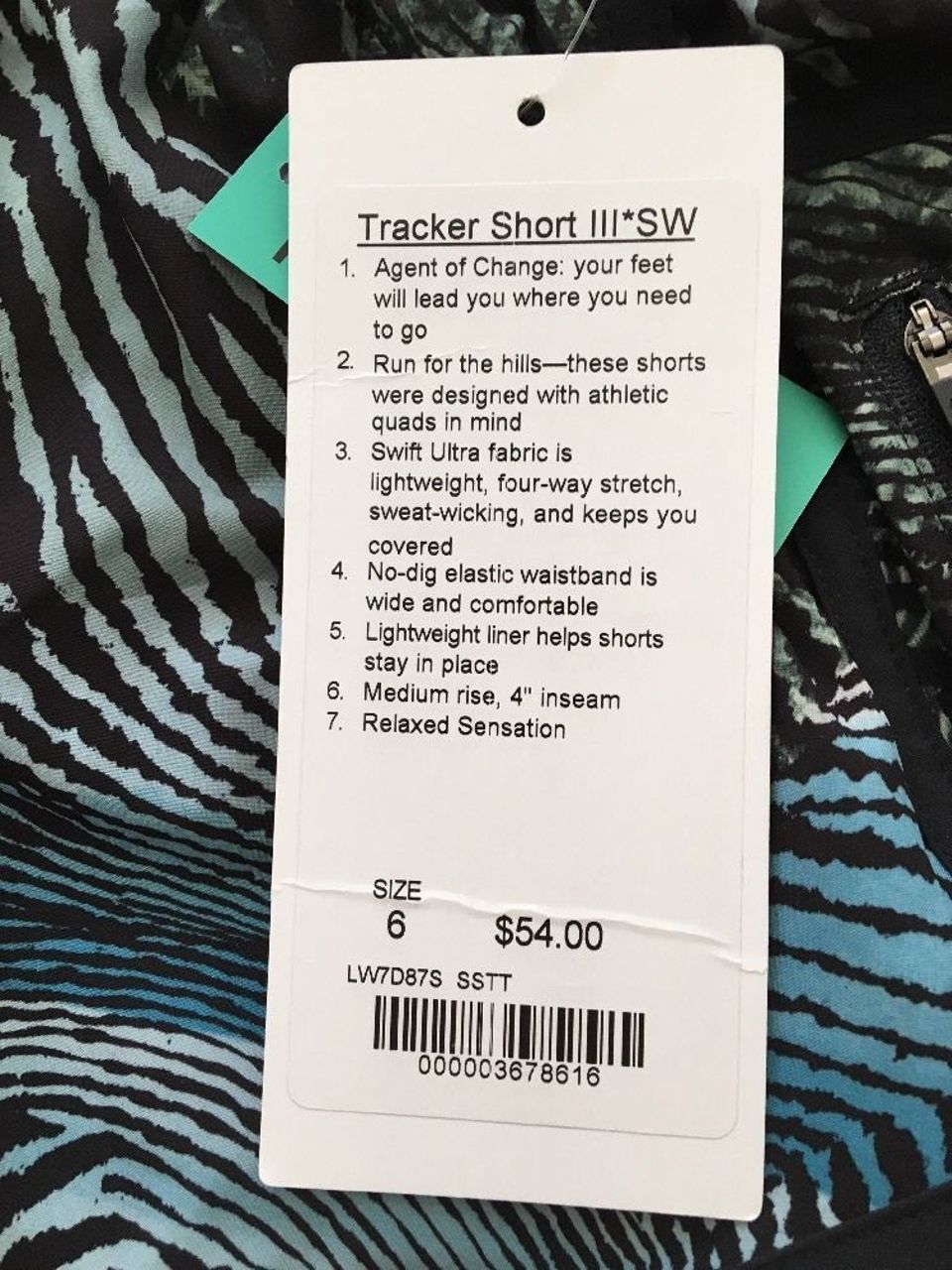 Lululemon Tracker Short III - 2016 Seawheeze - Secret Society Tofino Teal