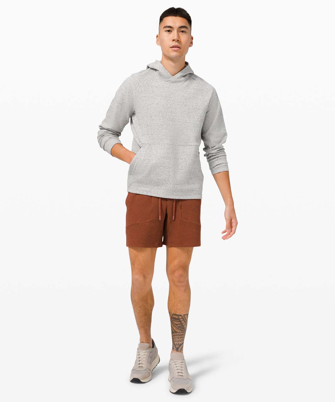 Lululemon At Ease Short 7" - Heathered Dark Terracotta / Black