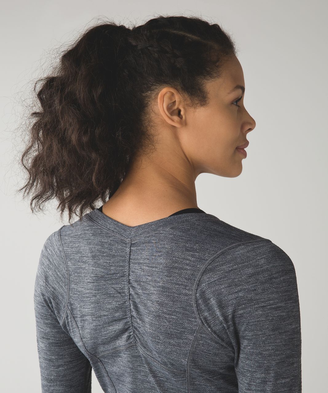 Lululemon 5 Mile Long Sleeve - Tiger Space Dye Dark Slate Black