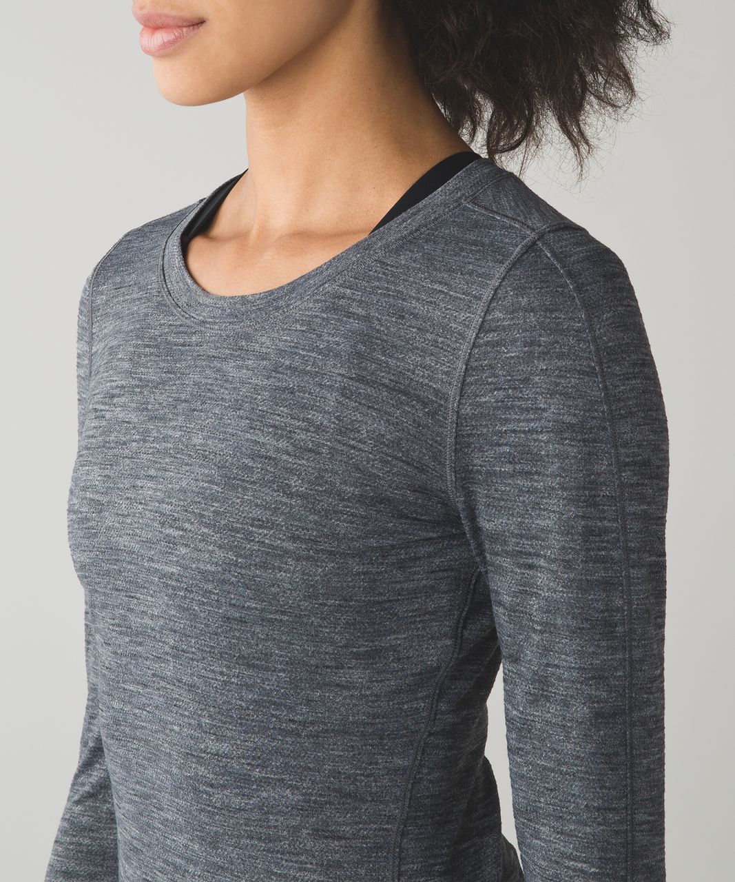 Lululemon 5 Mile Long Sleeve - Tiger Space Dye Dark Slate Black