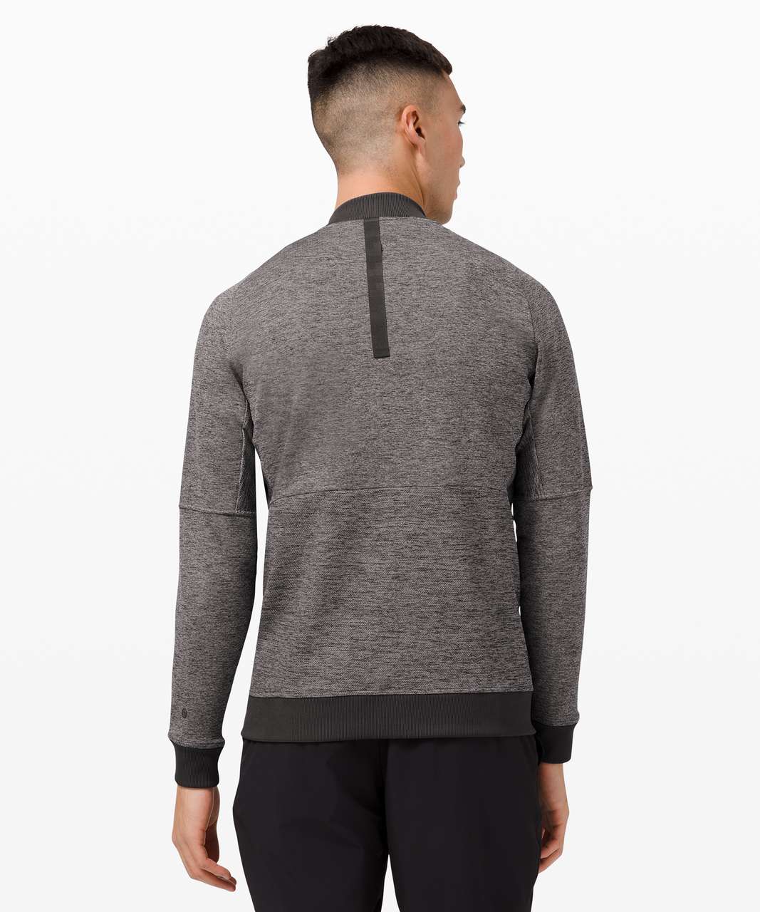 Lululemon Breathable Textured Knit Training Jacket - Black / Graphite Grey  - lulu fanatics