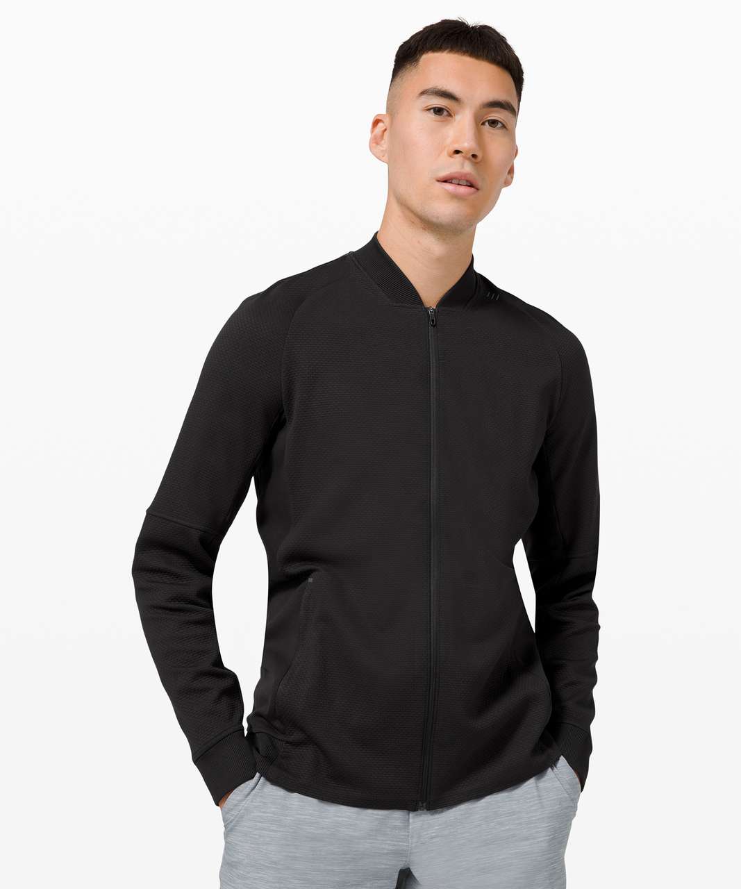 Lululemon Textured Tech Bomber Jacket - Black - lulu fanatics