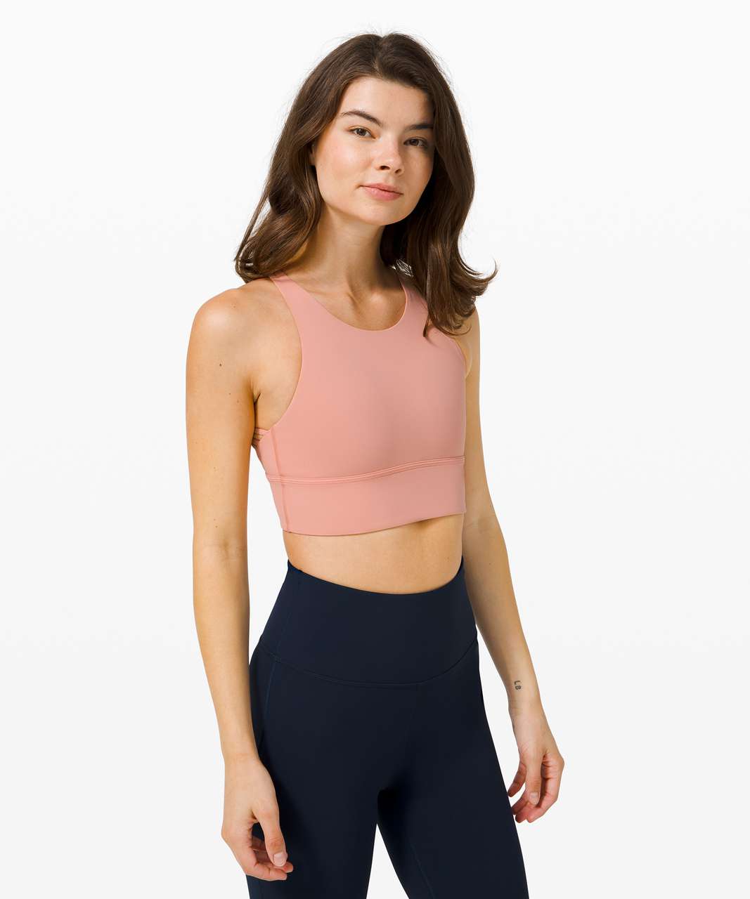 Lululemon Free To Be Bra Wild High Neck Long Line *Light Support, A/B Cup - Pink Pastel