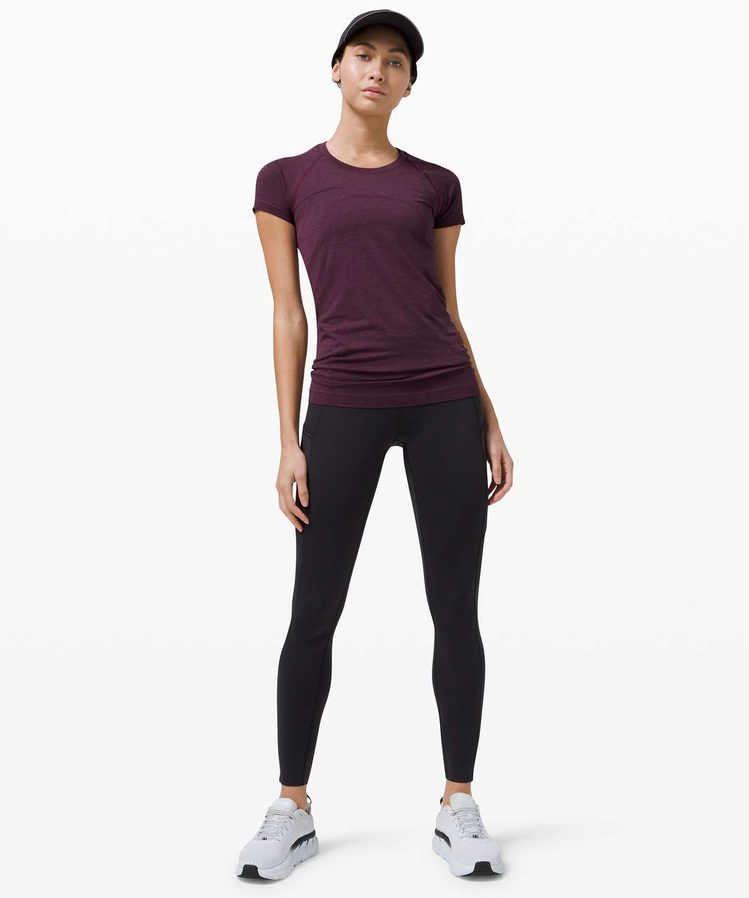 Lululemon Swiftly Tech Short Sleeve 2.0 - Deep Fuschia / Black