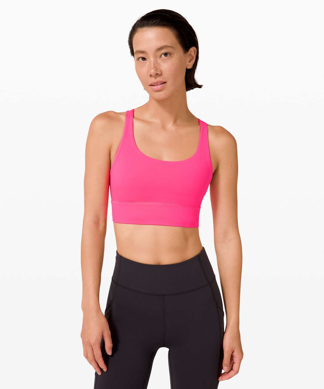 Lululemon energy bra long line in sonic pink, Women's Fashion