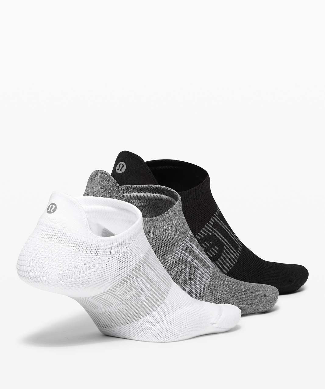 Lululemon Power Stride Tab Sock *3 Pack - White / Heather Grey / Black