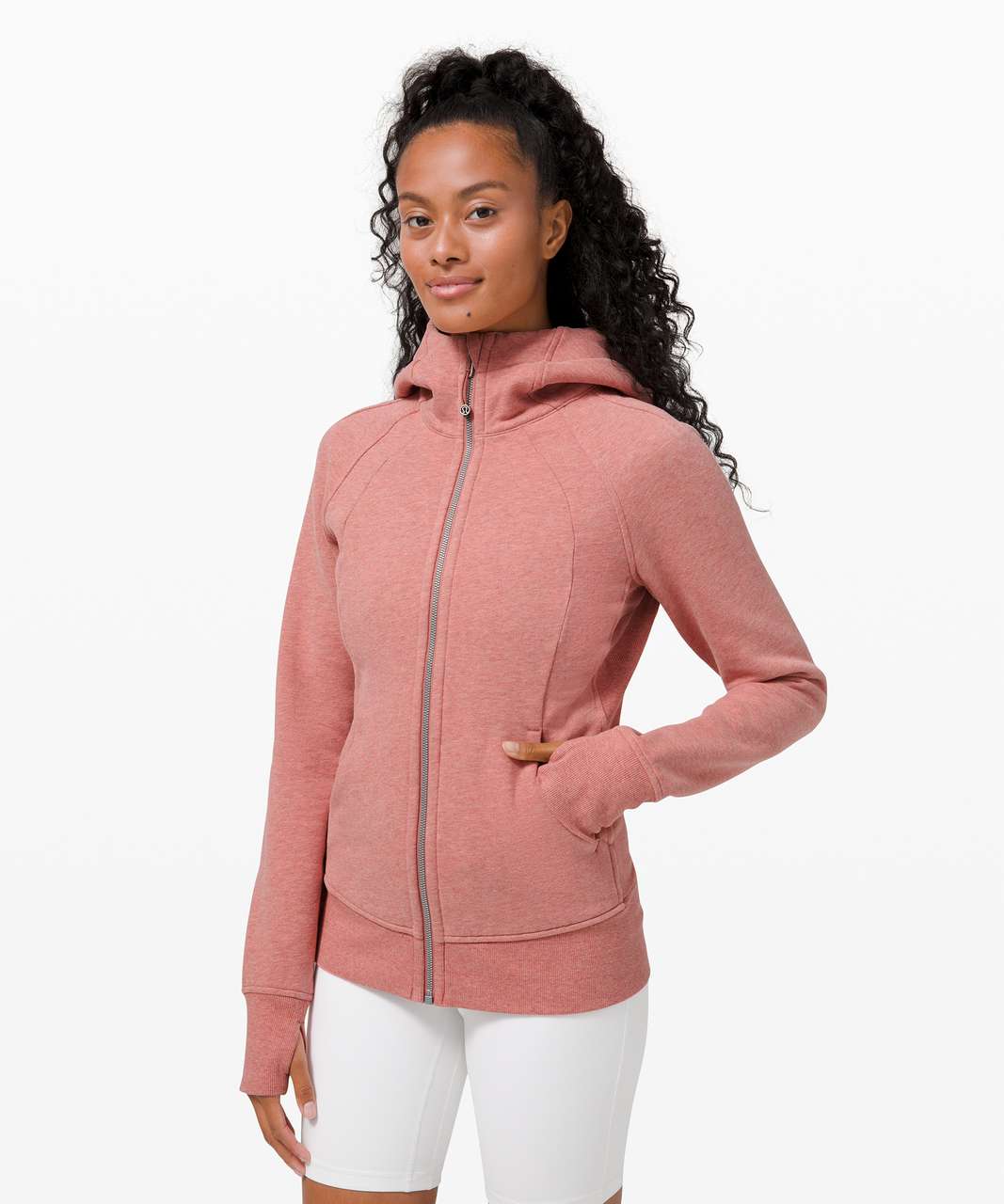 Lululemon Scuba Hoodie Light Cotton Fleece Heathered Grey Women's 6 $118