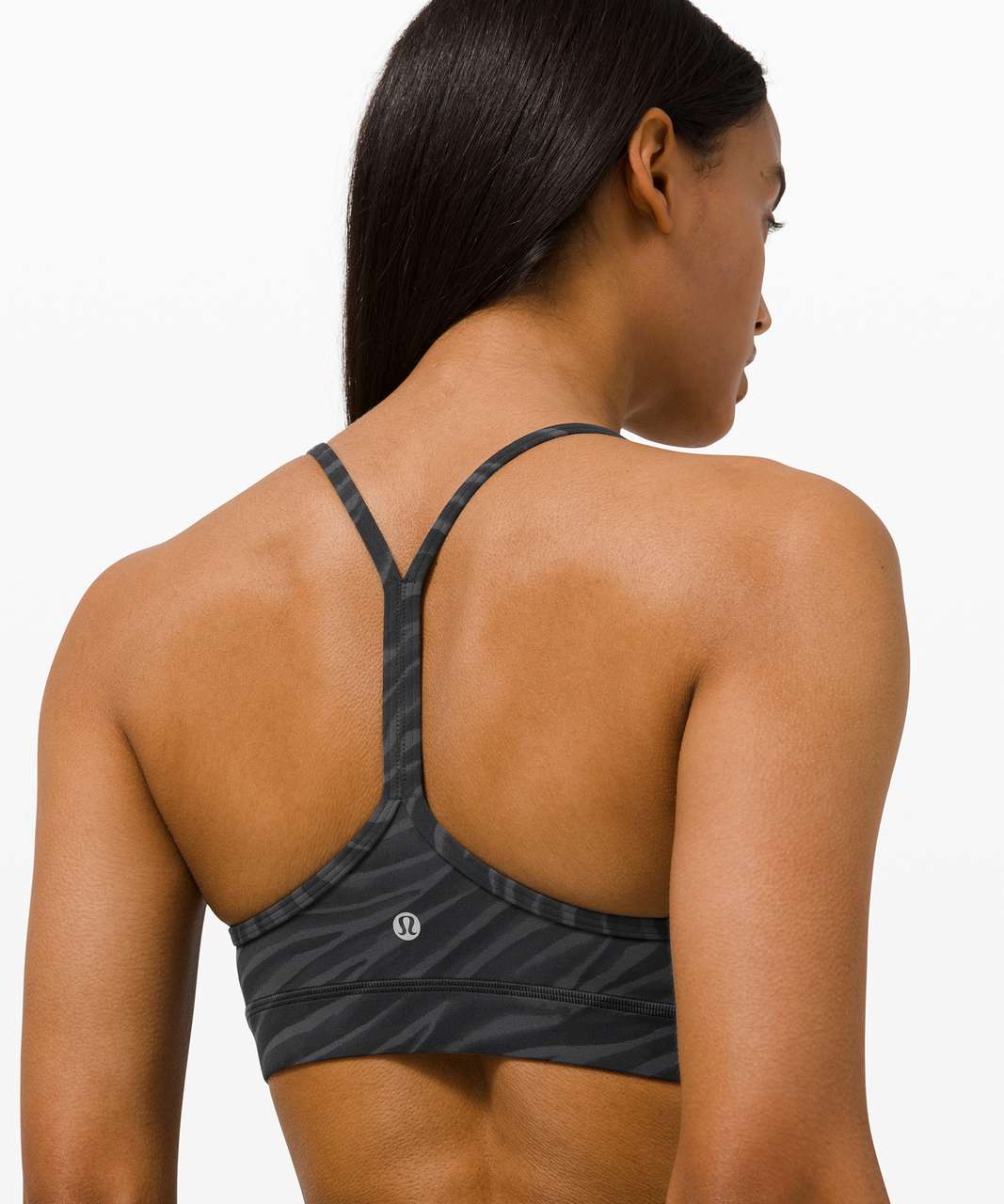 Lululemon Flow Y Bra Nulu *Light Support, A–C Cups - Le Tigre Camo Deep Coal Multi