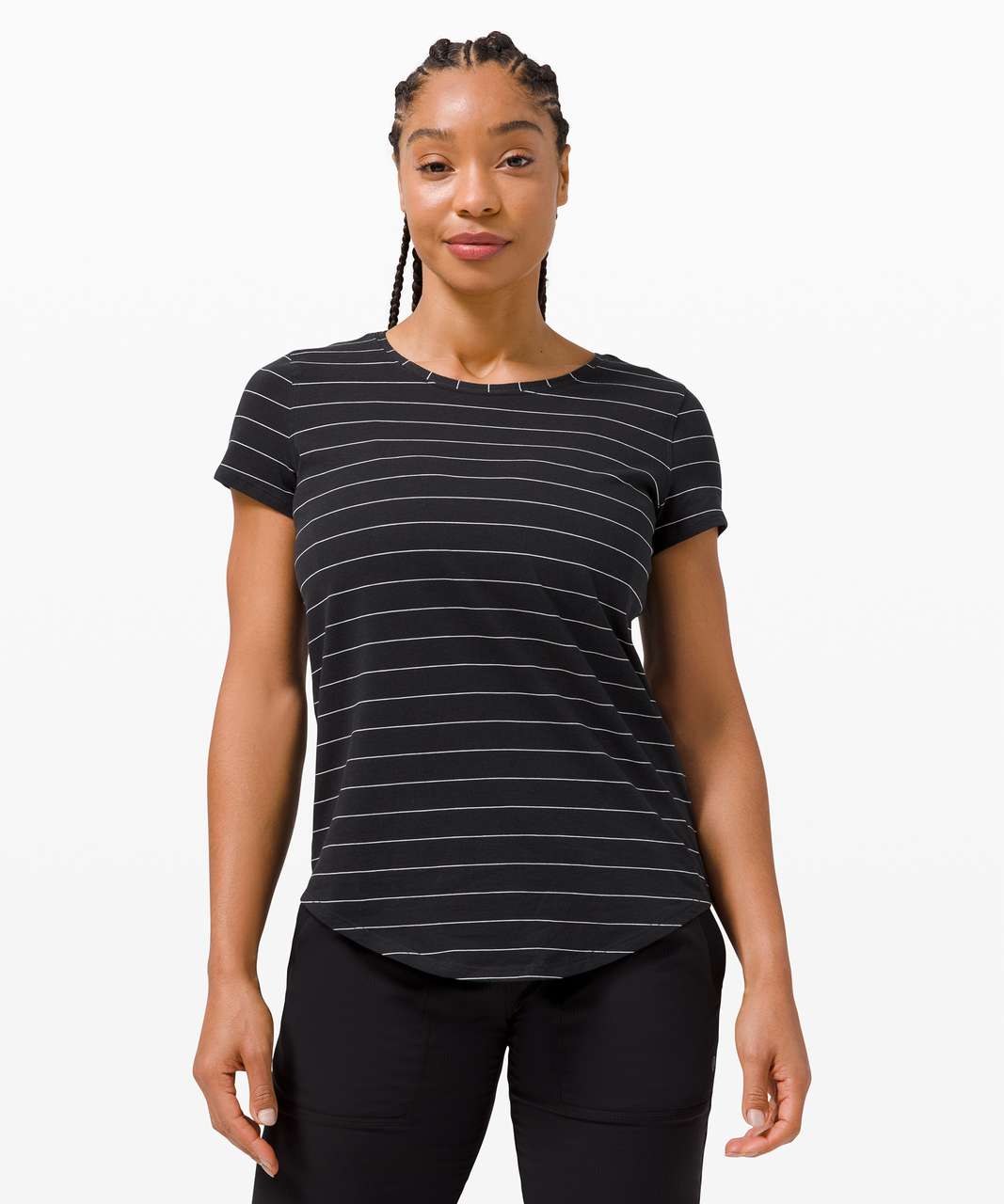 Lululemon Love Crew III - Short Serve Stripe Black White