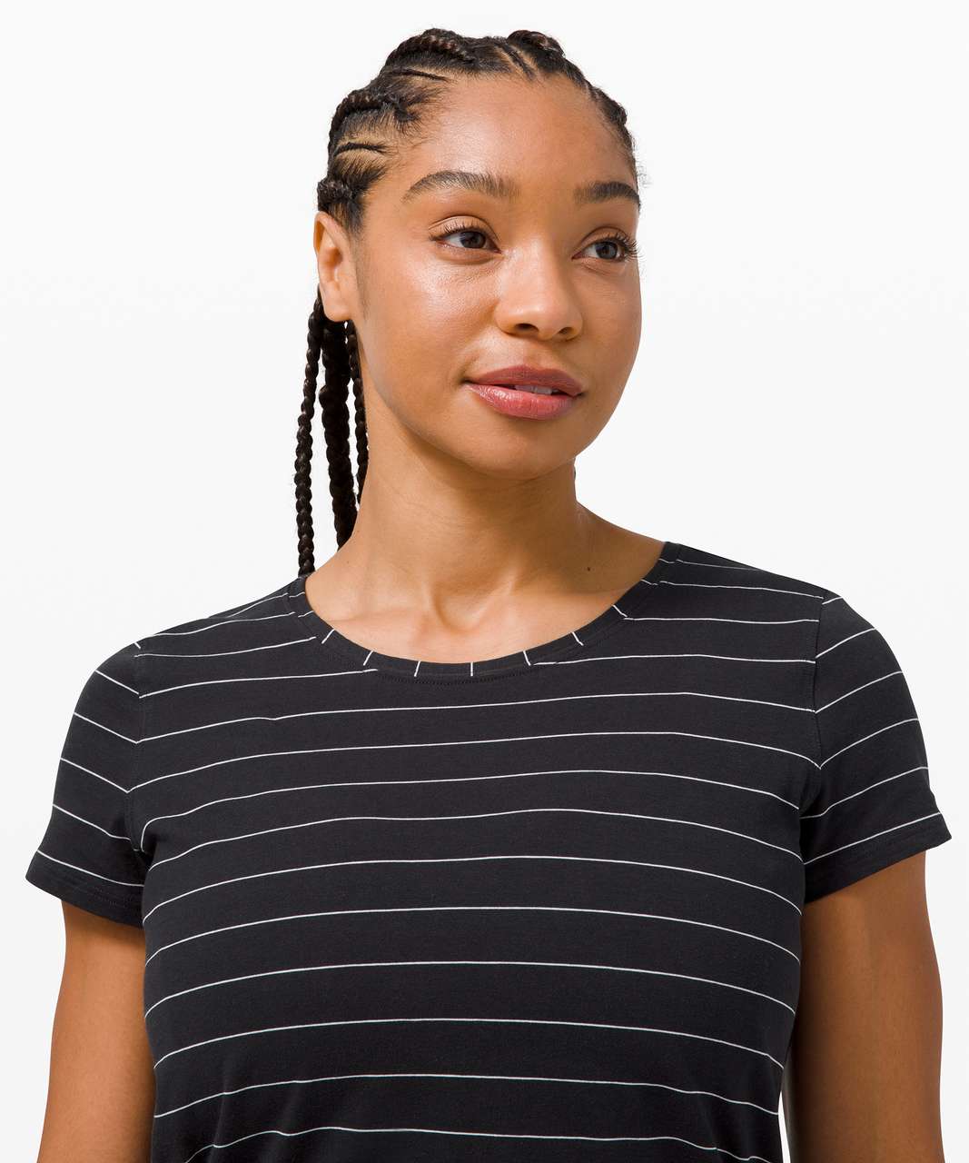 Lululemon Love Crew III - Short Serve Stripe Black White