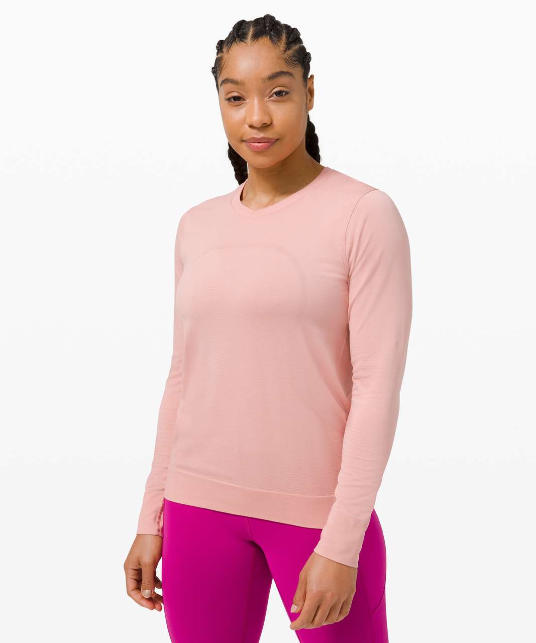 Lululemon Swiftly Breathe Long Sleeve - Pink Puff / Pink Puff - lulu  fanatics