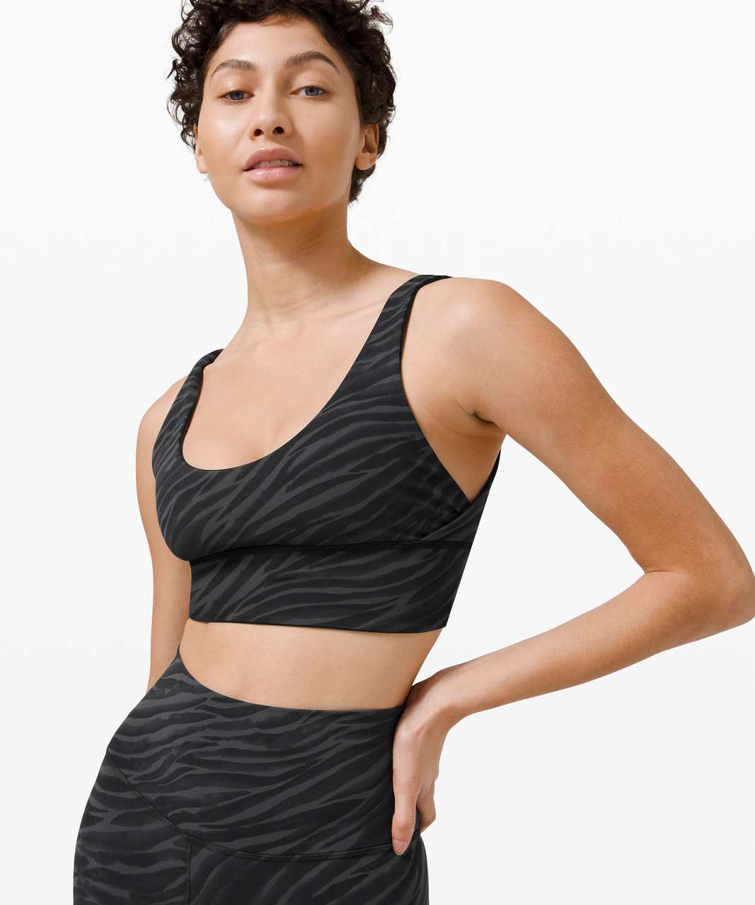 Lululemon Align Reversible Bra *Light Support, A/B Cups - Black / Le Tigre Camo Deep Coal Multi