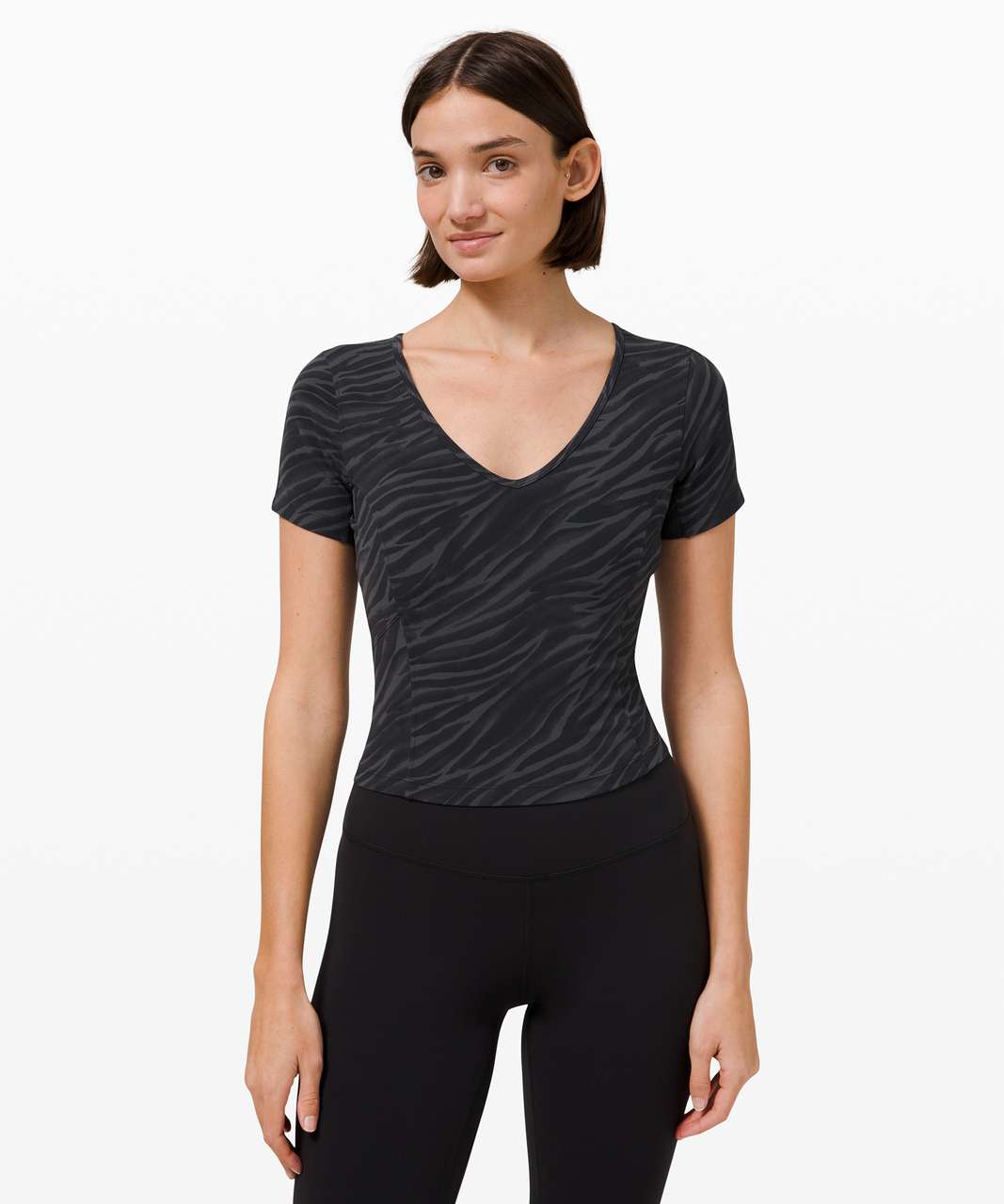 lululemon lululemon Square Neck Mesh and Nulu Yoga T-Shirt, Women's Short  Sleeve Shirts & Tee's