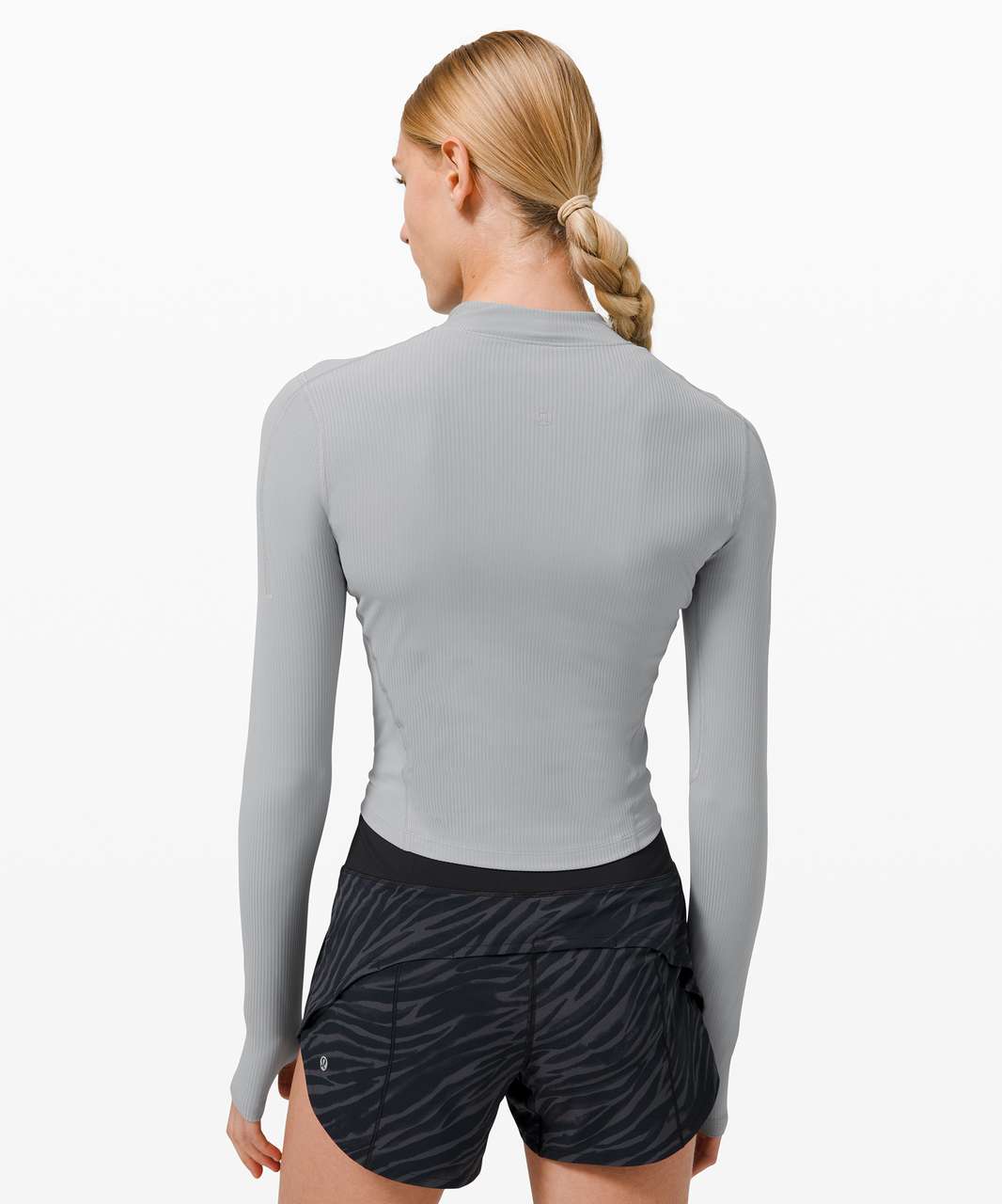 Lululemon Gloss Trim Run 1/2 Zip Long Sleeve - Rhino Grey