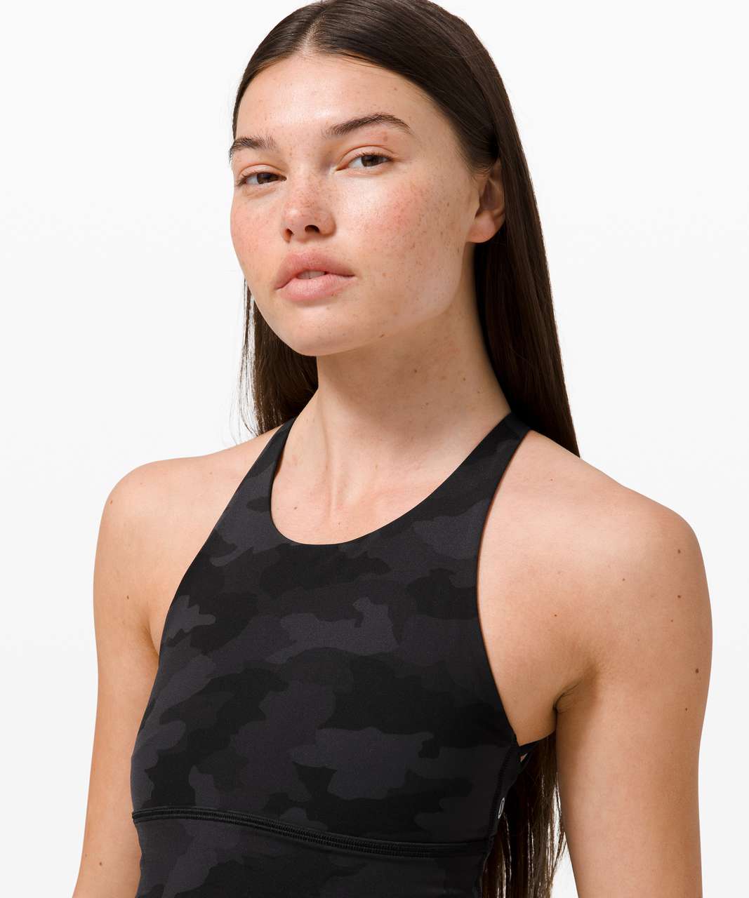 Lululemon Free To Be Bra Wild High Neck Long Line *Light Support, A/B Cup - Heritage 365 Camo Deep Coal Multi