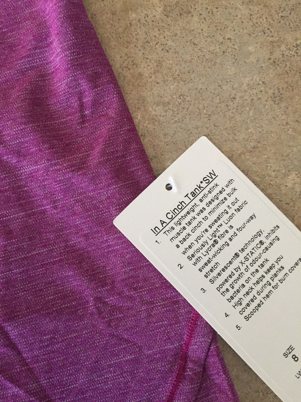 Lululemon In A Cinch Tank - 2016 Seawheeze - Heathered Regal Plum