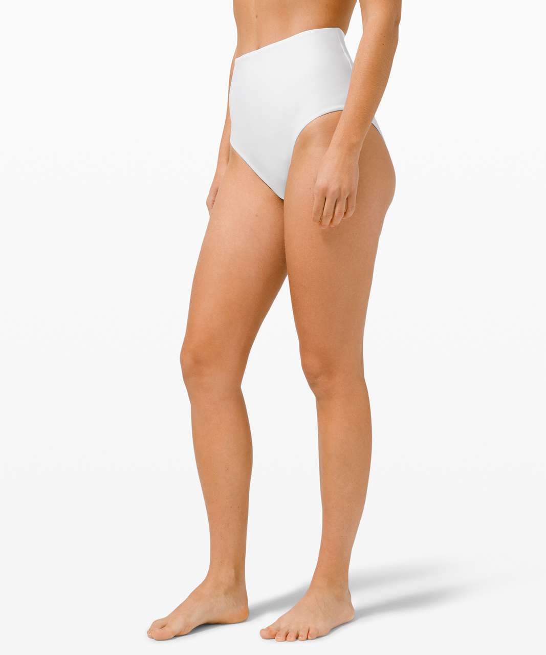 Lululemon Waterside Swim Bikini Top C Cup Sz 2 + Mid Rise Bottom XS xsmall  White