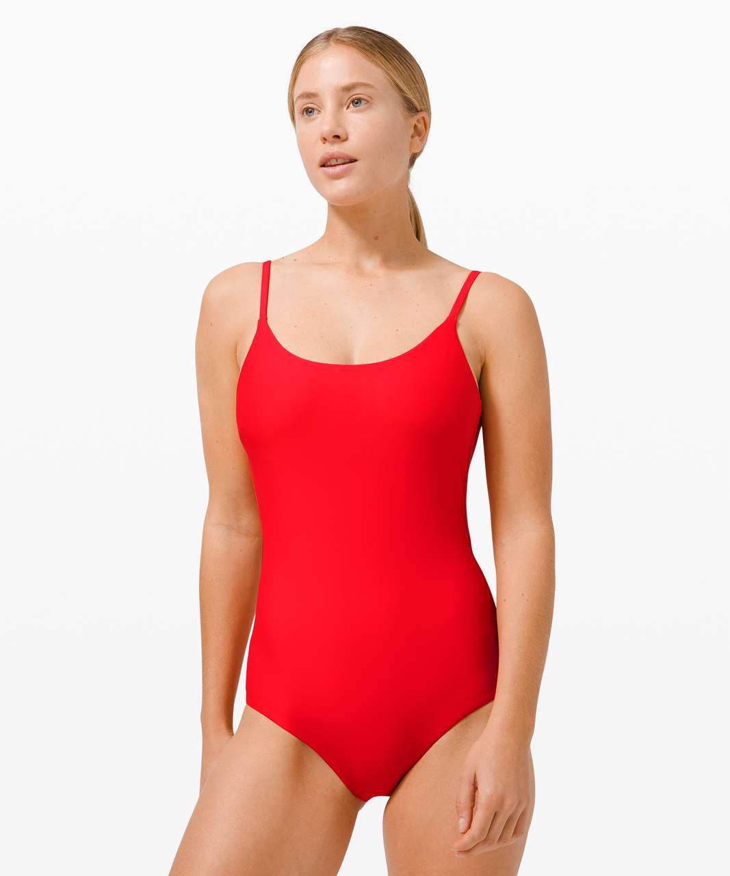 Lululemon Waterside High-Neck One-Piece Swimsuit *Medium Bum Coverage -  True Red - lulu fanatics