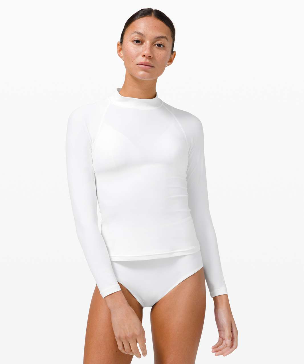 Lululemon Waterside UVP Long-Sleeve Rash Guard - White - lulu fanatics