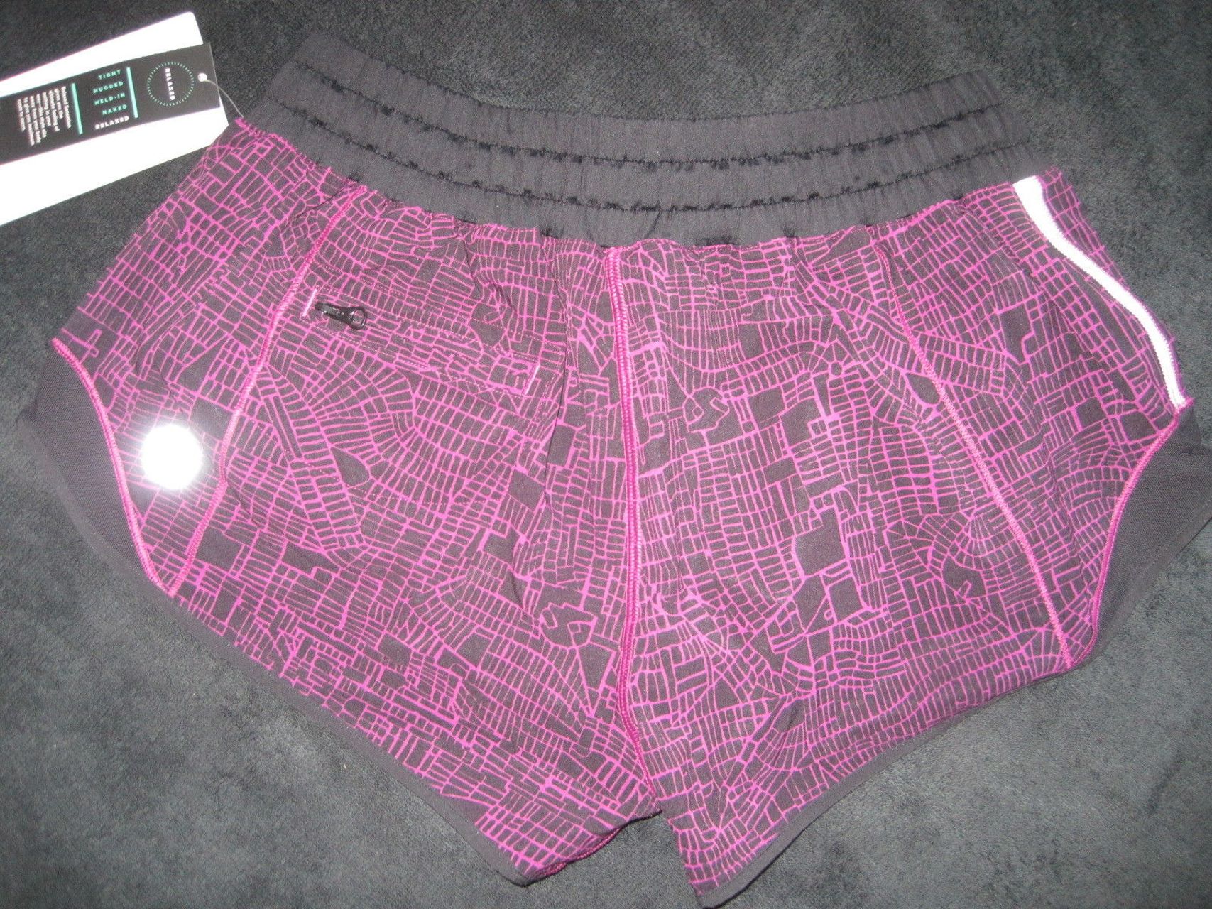 Lululemon Hotty Hot Short - 2016 Seawheeze - Grid Map Regal Plum Black / Black