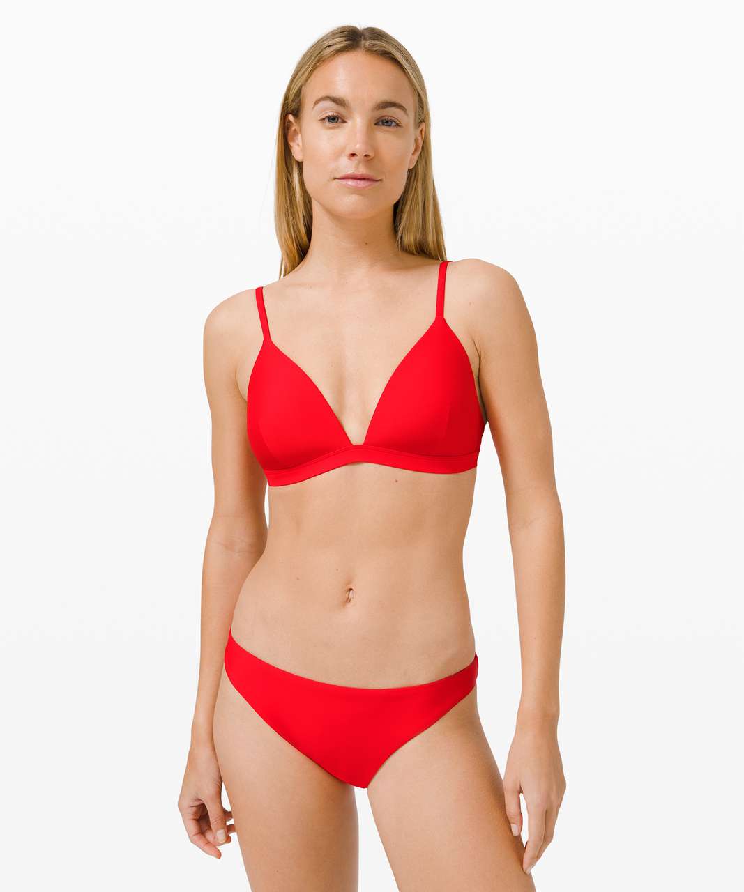 Women's Lululemon Waterside Swim Top A/B Cups - True Red Size 6