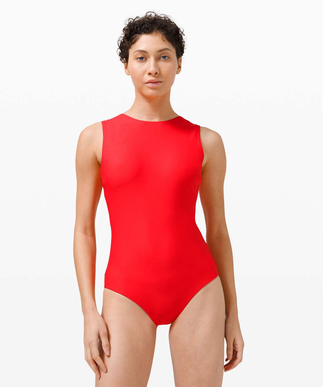 Lululemon Waterside High Neck Swim One-Piece *Medium Coverage - True Red