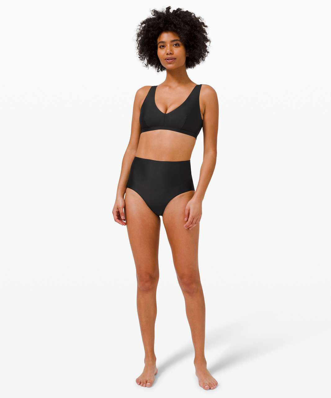 NWT Lululemon Waterside Swim Bikini Top A/B Cup Black Size 8 Top Only