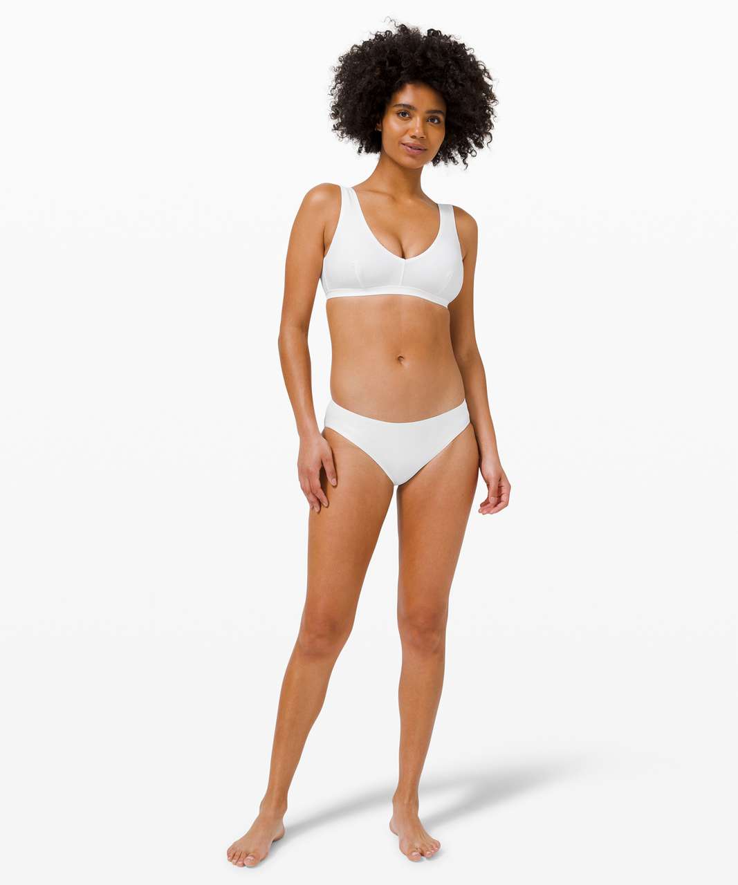 Lululemon Waterside V Swim Top *C/D Cups - White - lulu fanatics