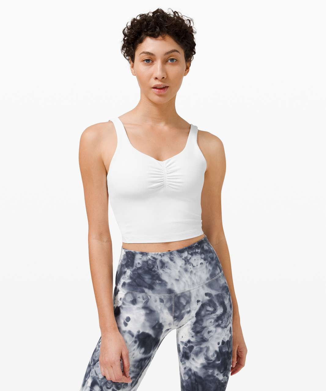 Lululemon Asymmetrical Pleated Layer Tank Top - White - lulu fanatics