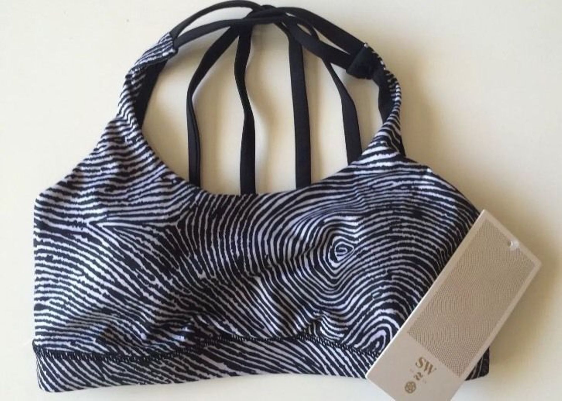 NEW LULULEMON ENERGY BRA HEATHERED CADET BLUE STRAPPY EVERLUX