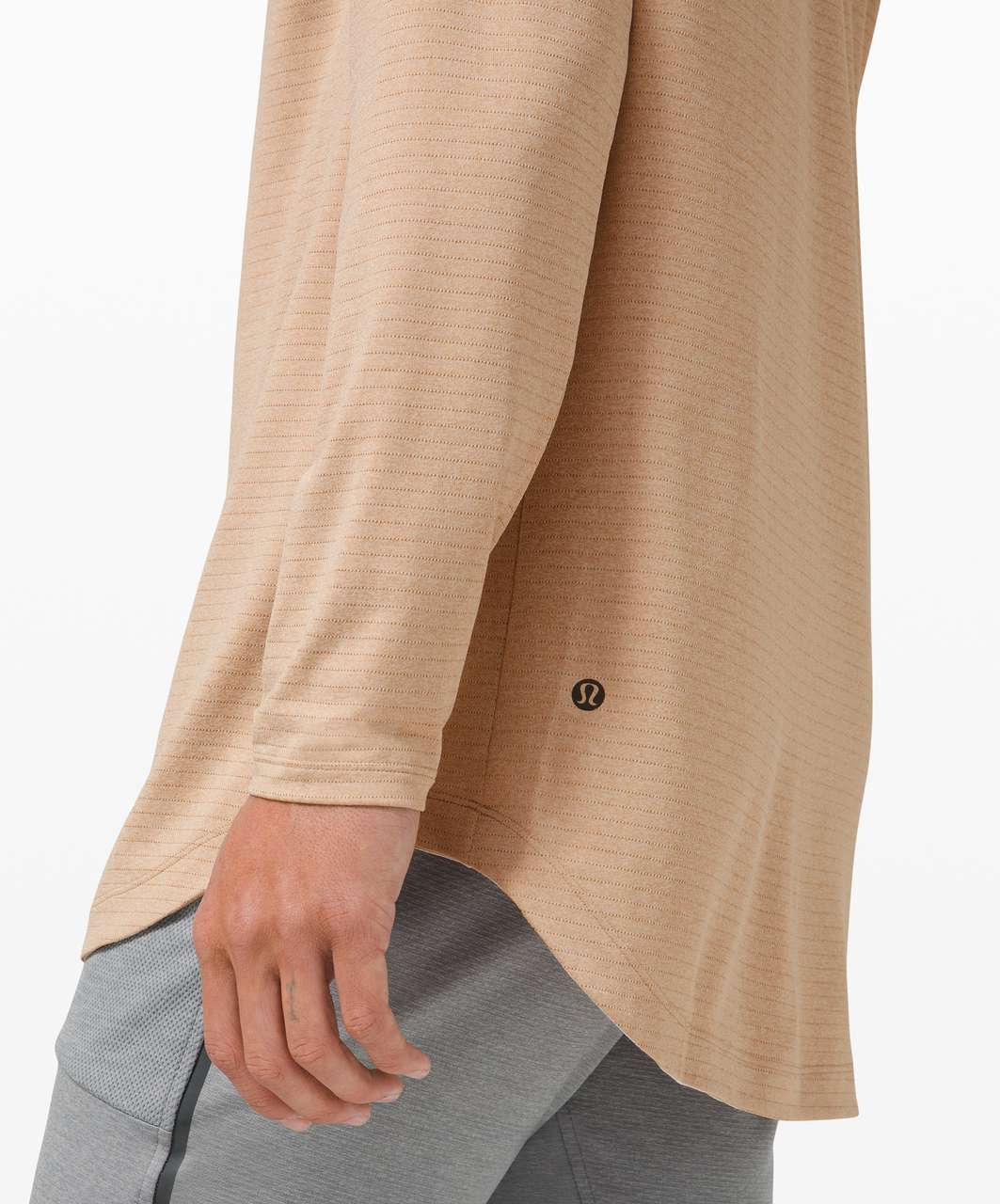 Lululemon Reinstate Long Sleeve Henley - Heathered Raw Linen - lulu fanatics