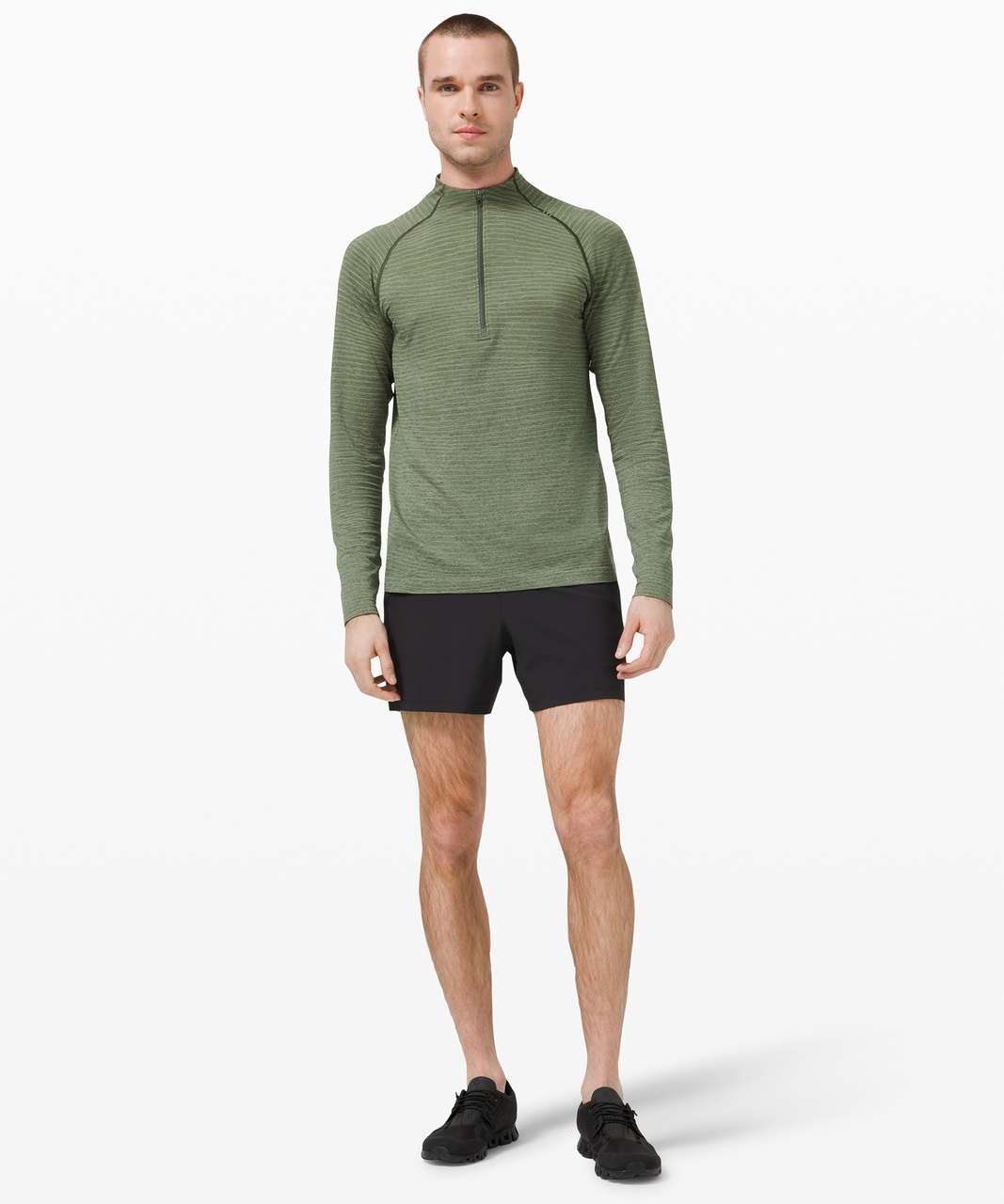 Lululemon Metal Vent Tech 1/2 Zip 2.0 - Wave Fade Rosemary Green / Smoked Spruce