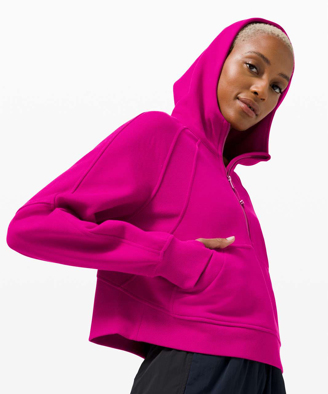 Lululemon Scuba Oversized Half-Zip Hoodie - Raspberry Cream - lulu fanatics