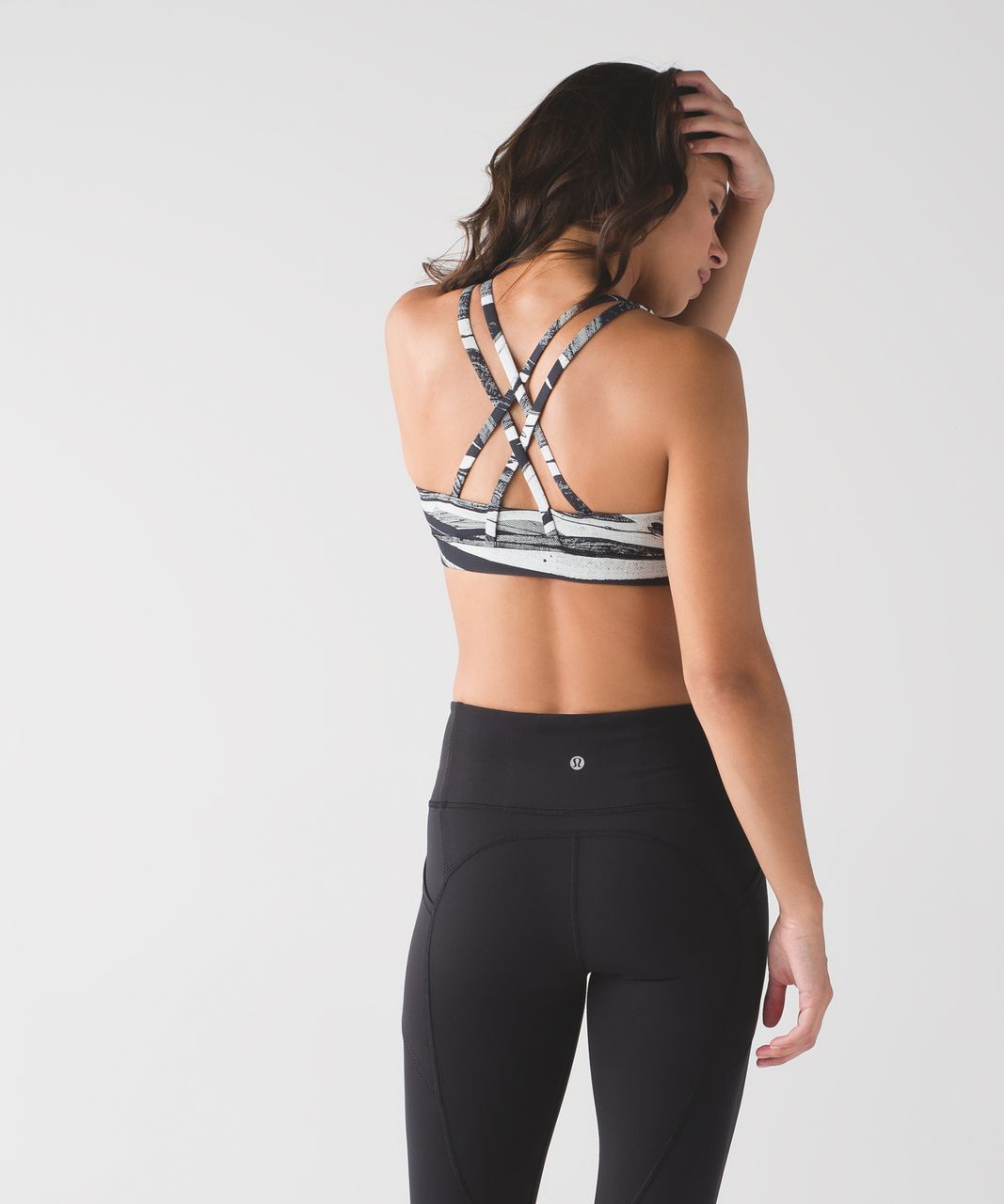 Lululemon Energy Bra (Nulux) - Marbled Mix Energy Bra White Black