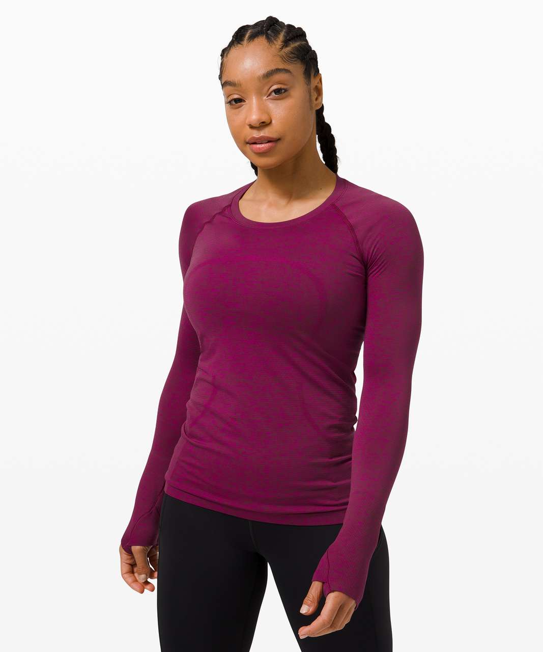 Lululemon Run: Swiftly Tech Long Sleeve Scoop - Power Purple - lulu  fanatics