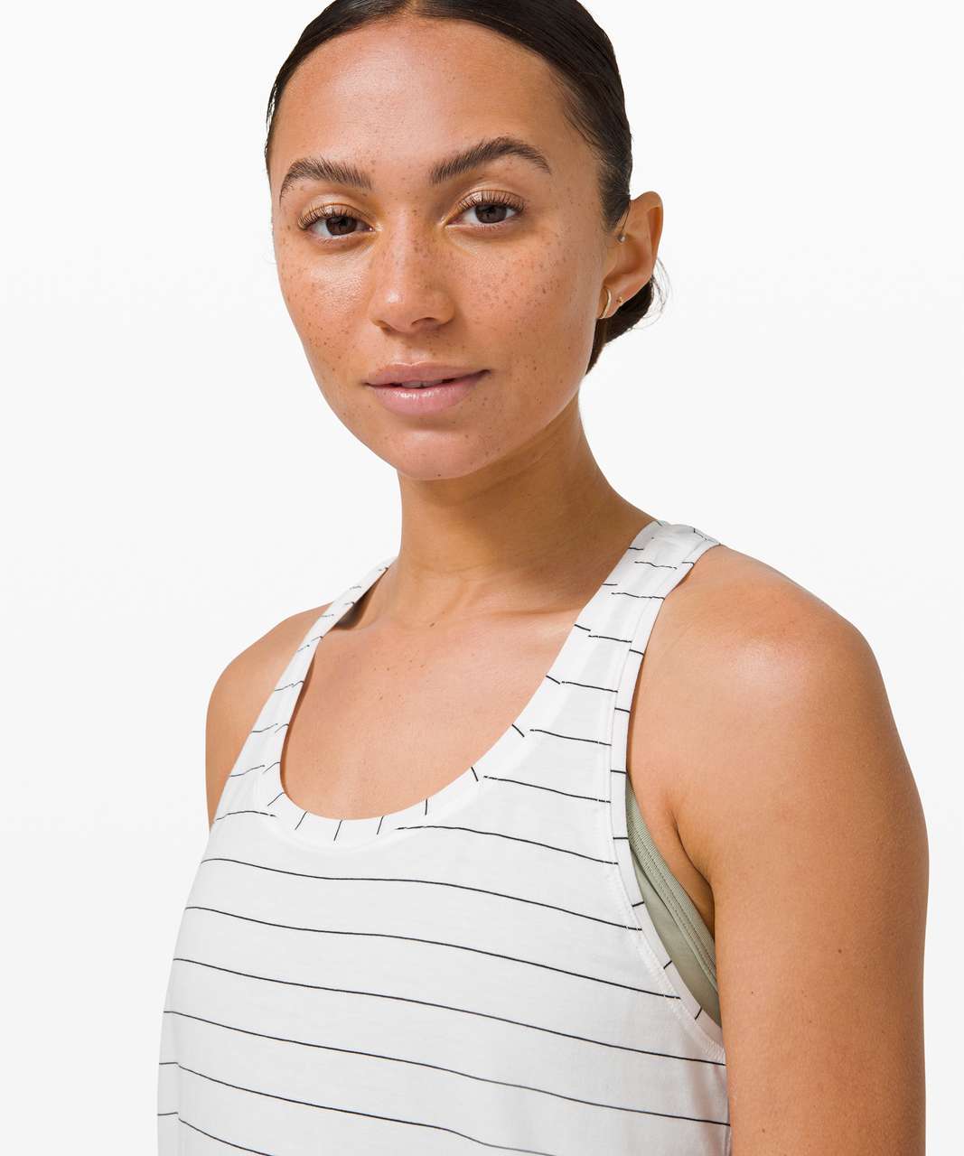 Lululemon Love Tank *Pleated - Short Serve Stripe White Black