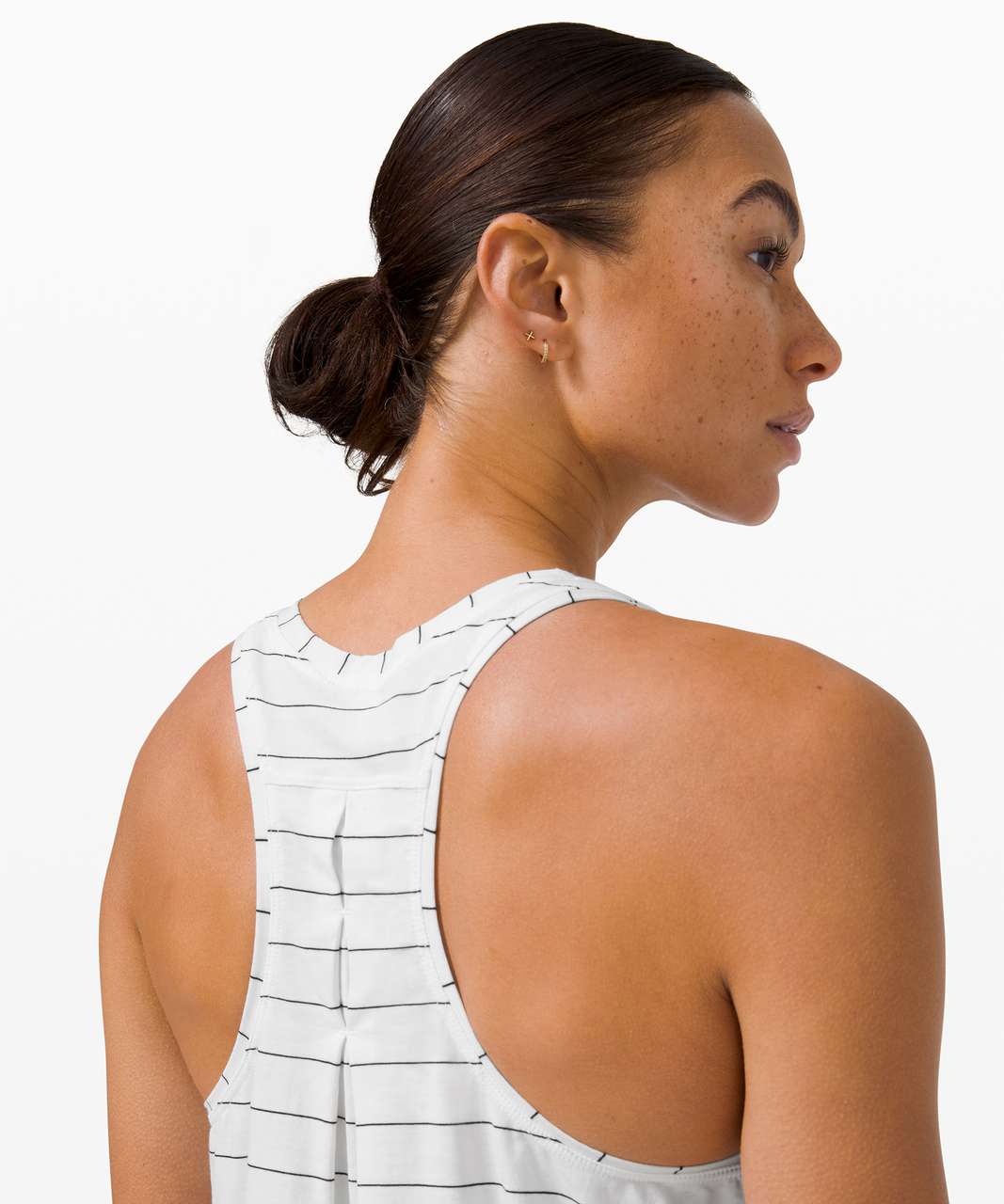 Lululemon Love Tank *Pleated - Short Serve Stripe White Black