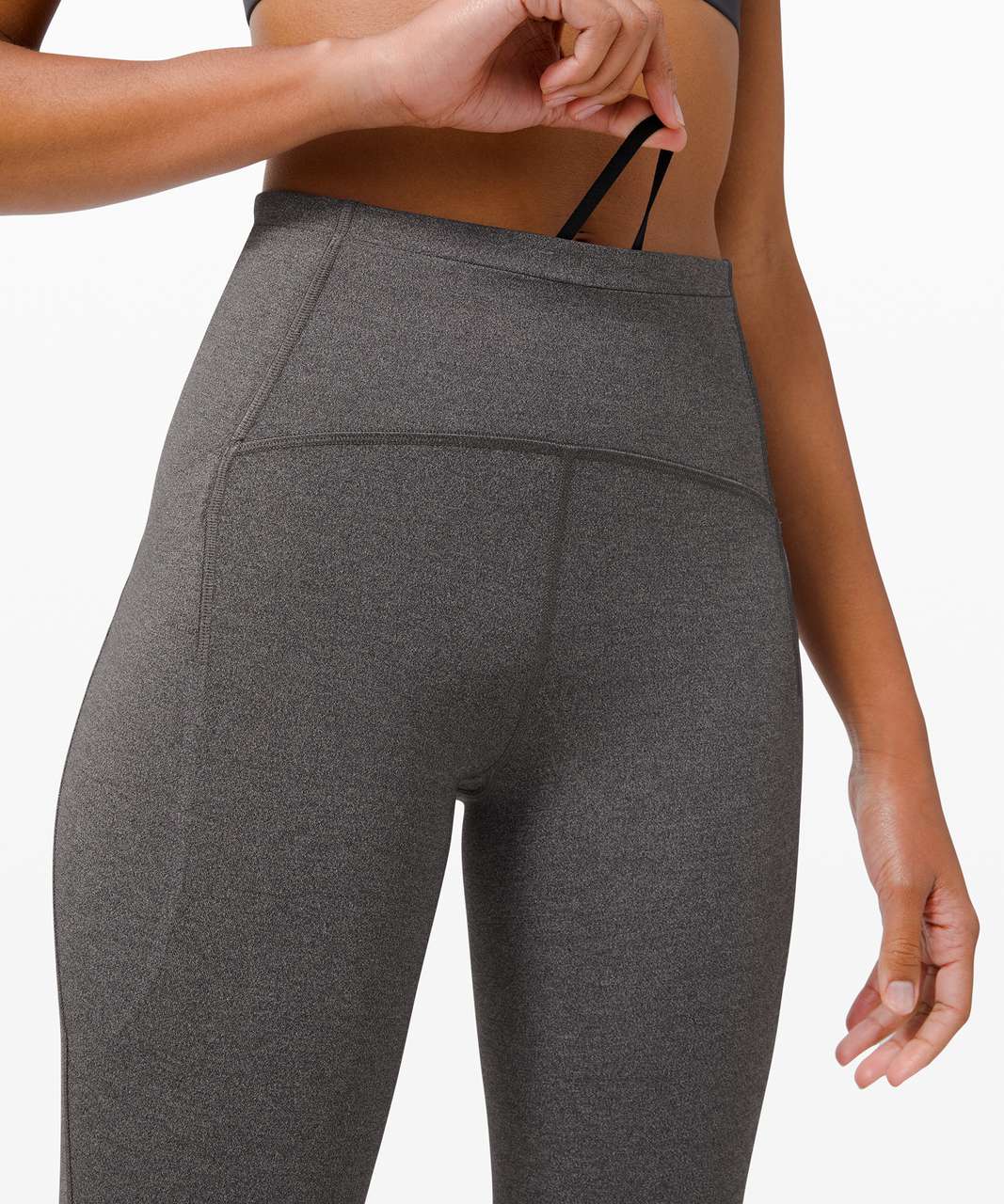 Buy the Lululemon Swift Speed 28in High-Rise Tight Drawcord Activewear  Leggings Heathered Black/Gray Women's Size 10