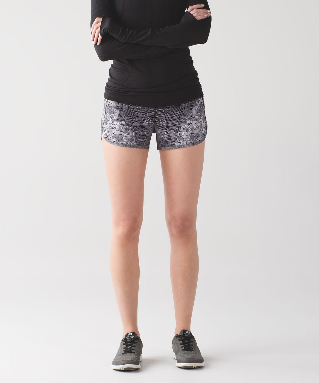 Lululemon Speed Short - Florence Speed Short White Black / Black