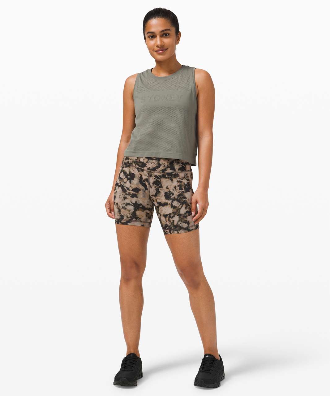 Lululemon Wunder Train High-Rise Short 6" - Dispersed Light Raw Linen Multi