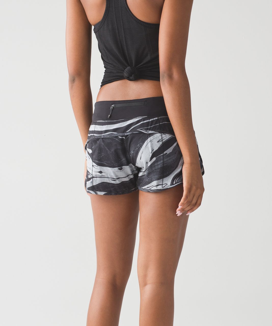 Lululemon Speed Short - Marbled Mix Speed Short White Black / Black