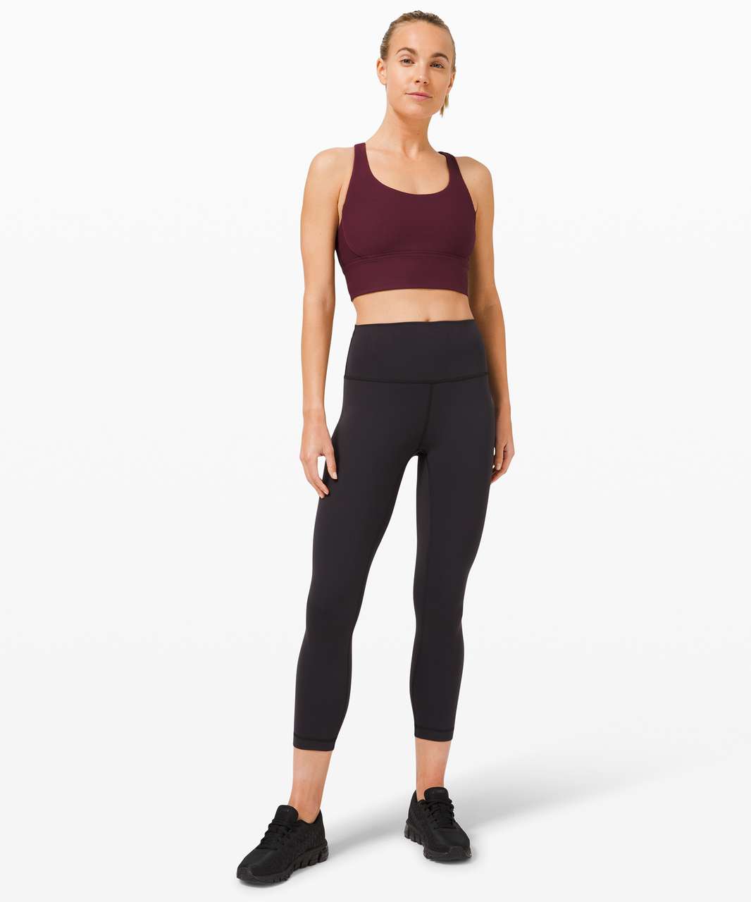 Lululemon Energy Bra Long Line Ribbed *Medium Support, B–D Cup - Cassis