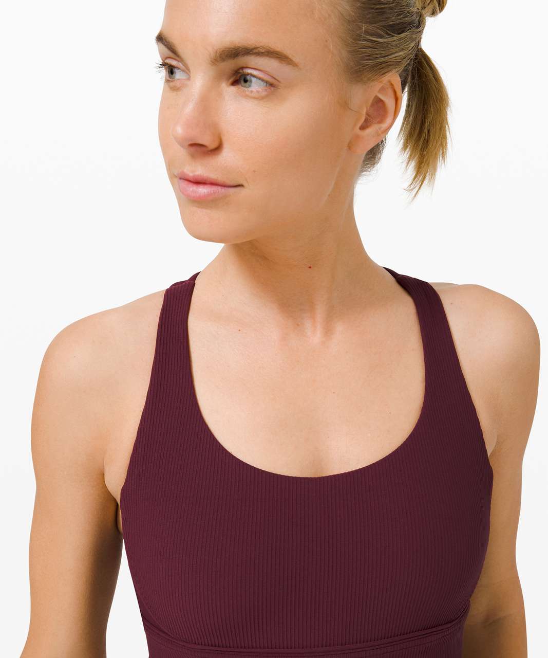 NWT Lululemon Energy Bra Long Line Ribbed~SIZE:4~Cassis