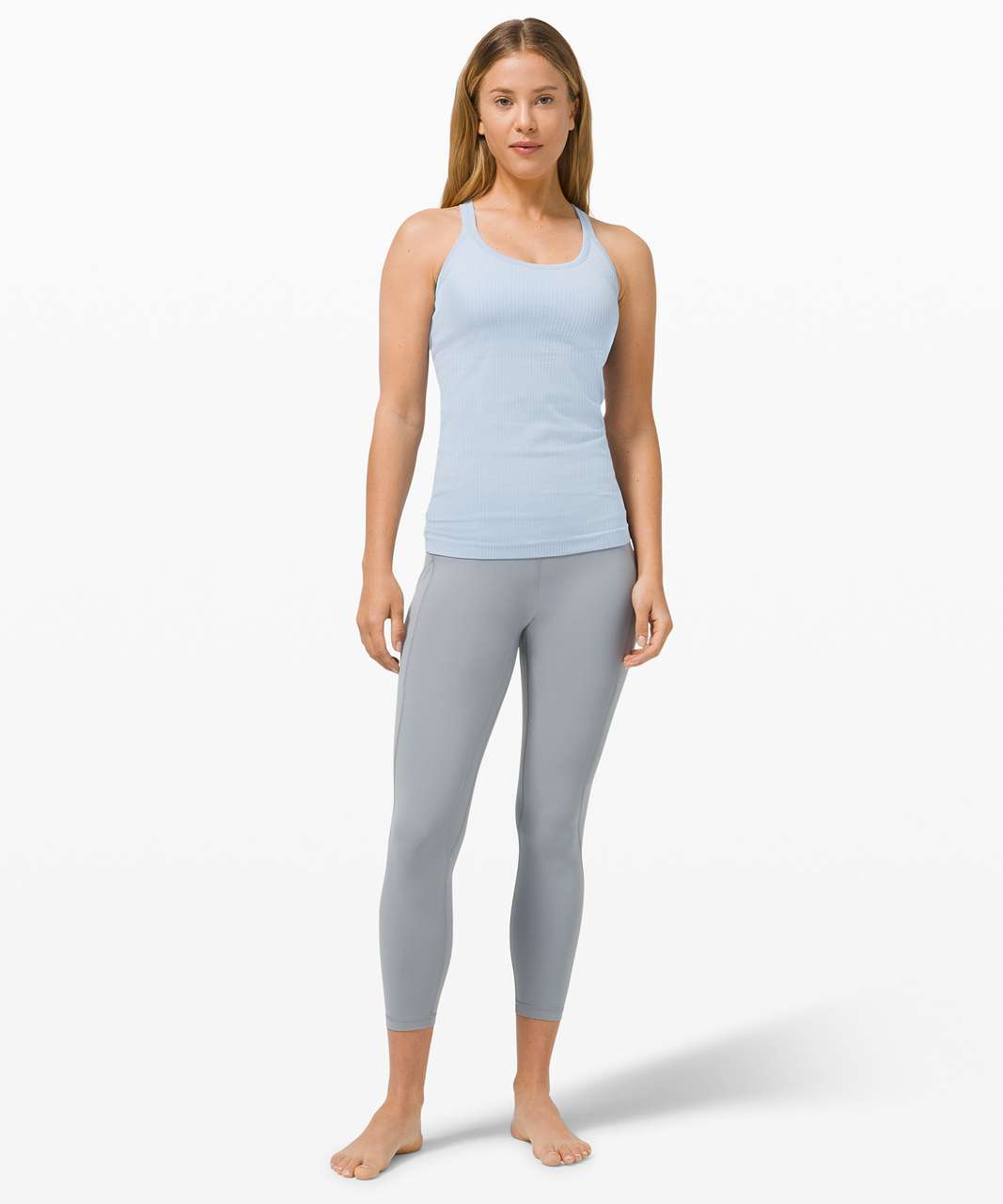 Chambray Align tank and Blue Cast Ebb to Street crop tank. I'm so glad I  have both colors. Love the light colored blues 💙💙 : r/lululemon