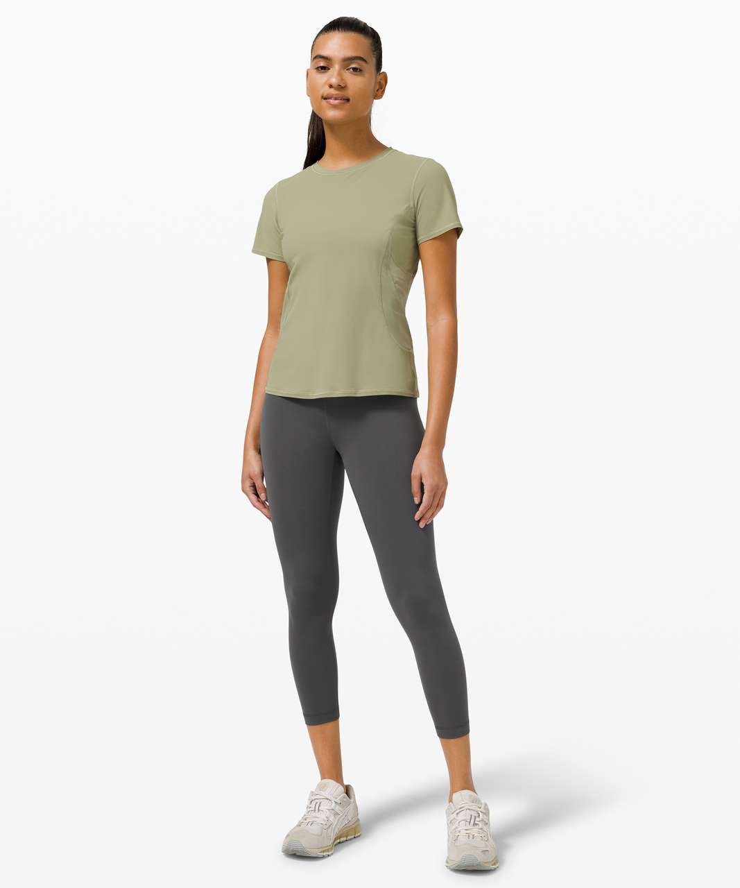 Lululemon Wunder Train High-rise Crop With Pockets 23 In Heathered  Graphite Grey